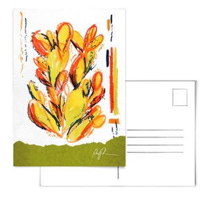 Cactus Postcard.Cacti Postcard.Prickly Pear Art.Desert Postcard.Plants Postcard.Saguaro Artwork.Arizona Postcard.cactus art.prickly pear art