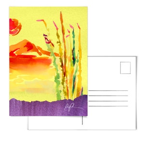 Ocotillo Postcard.Cactus Postcard.Cacti Postcard.Desert Postcard.Plants Postcard.Arizona Postcard.Cactus Wren Art.Cactus Wren Painting.Az