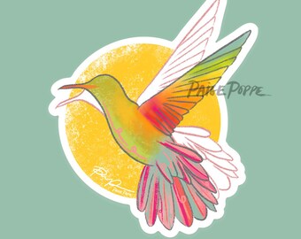 Hummingbird Sticker.Hummingbird Art.Bird Sticker.Desert Sticker.Nature Sticker.Southwest Sticker.Arizona Sticker.Bird Lover.Desert Art