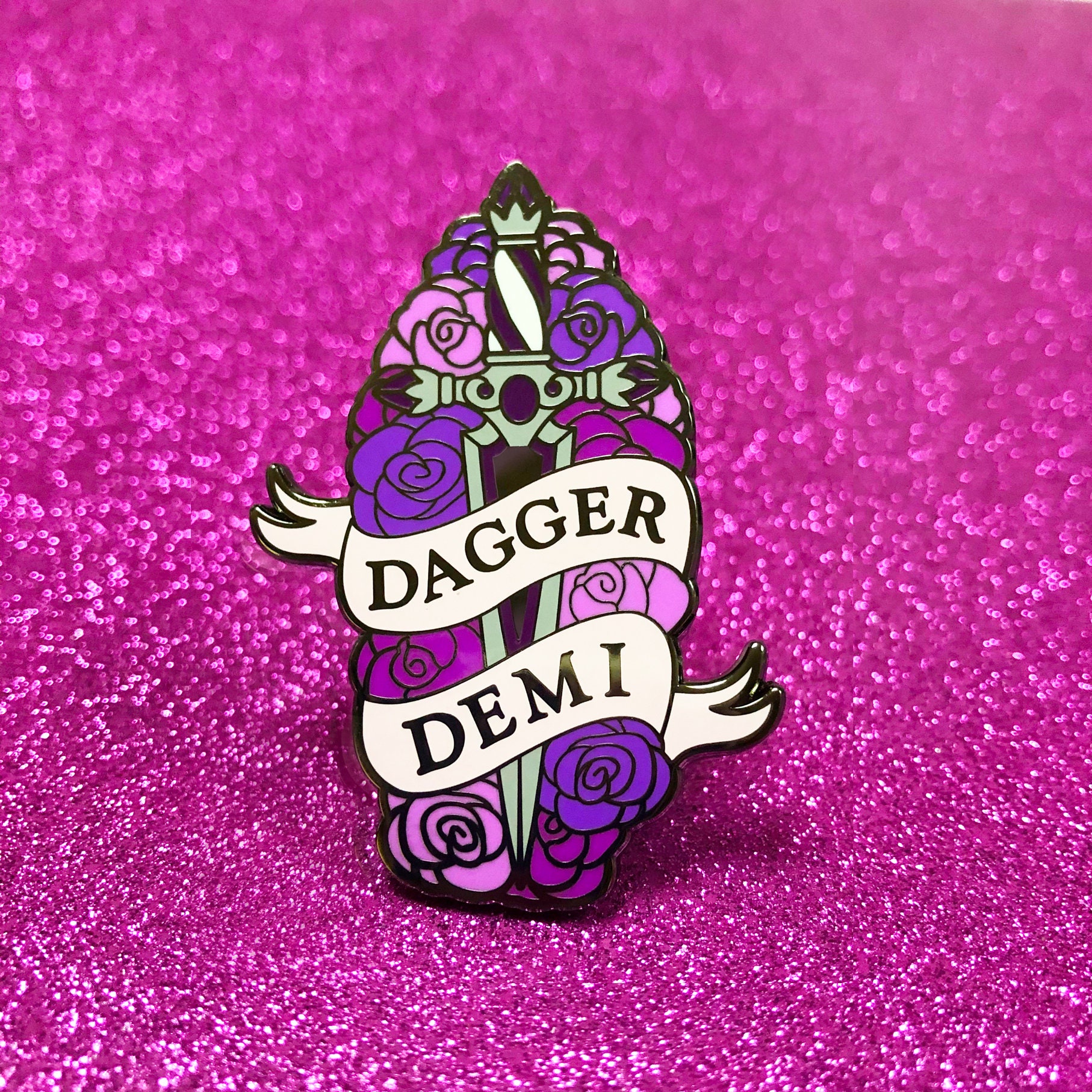 Dagger Demi Enamel Pin
