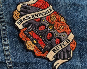 Brass Knuckle Butch geborduurde patch