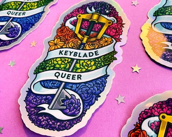 Keyblade Queer Holographic Sticker