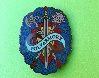 Polyarmory emaille pin: gepolijste nikkel versie