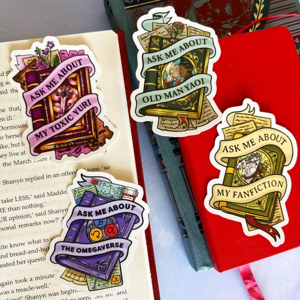 Ask Me About My Fanfiction Trope Stickers