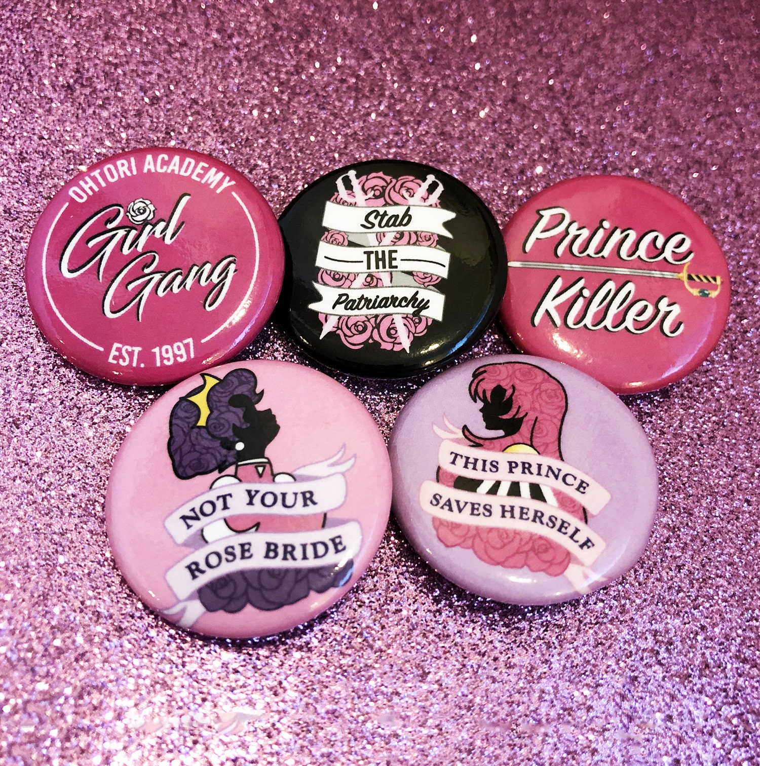 Ohtori Girl Gang Button Pins
