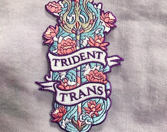 Trident Trans Embroidered Patch