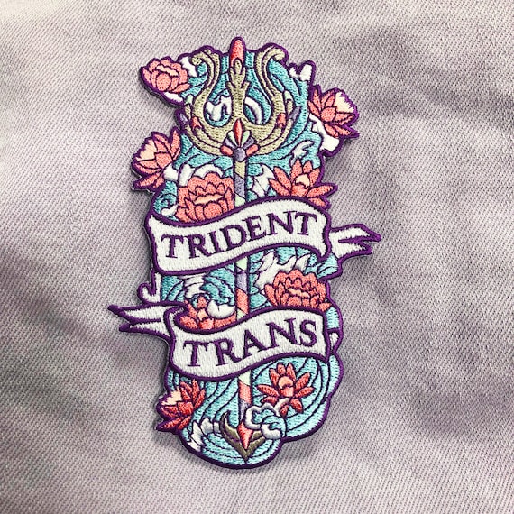 Trident Trans Embroidered Patch