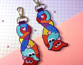 Worms on A String (In Love) Embroidered Keychain