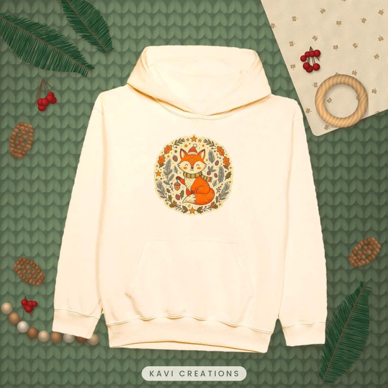 Christmas Midweight Fleece Youth Hoodie