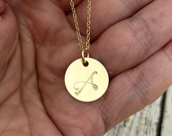 Gold Initial Necklace, Gold Letter Charm, Gold Initial Jewelry, Gold Letter Necklace, Personalized Bridesmaid Gift, Gold Charm Necklace