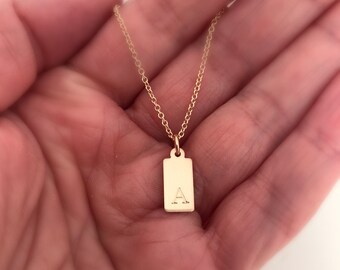 Initial Necklace, Initial Tag, Personalized Gift Mom, Mom Necklace, Gift for Girlfriend, Silver Initial Necklace, Gold Initial Necklace