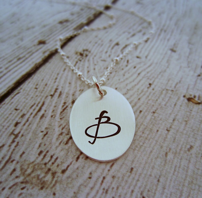Initial Charm Necklace Sterling Silver Initial Necklace Etsy