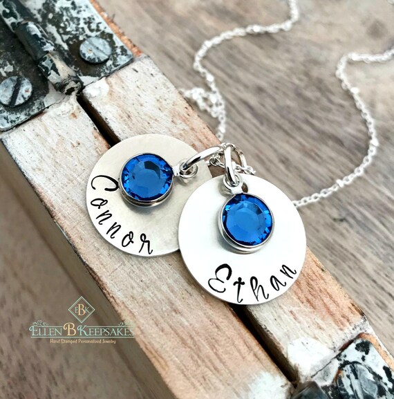 Mom of Twins Necklace Twins Birthstone 
