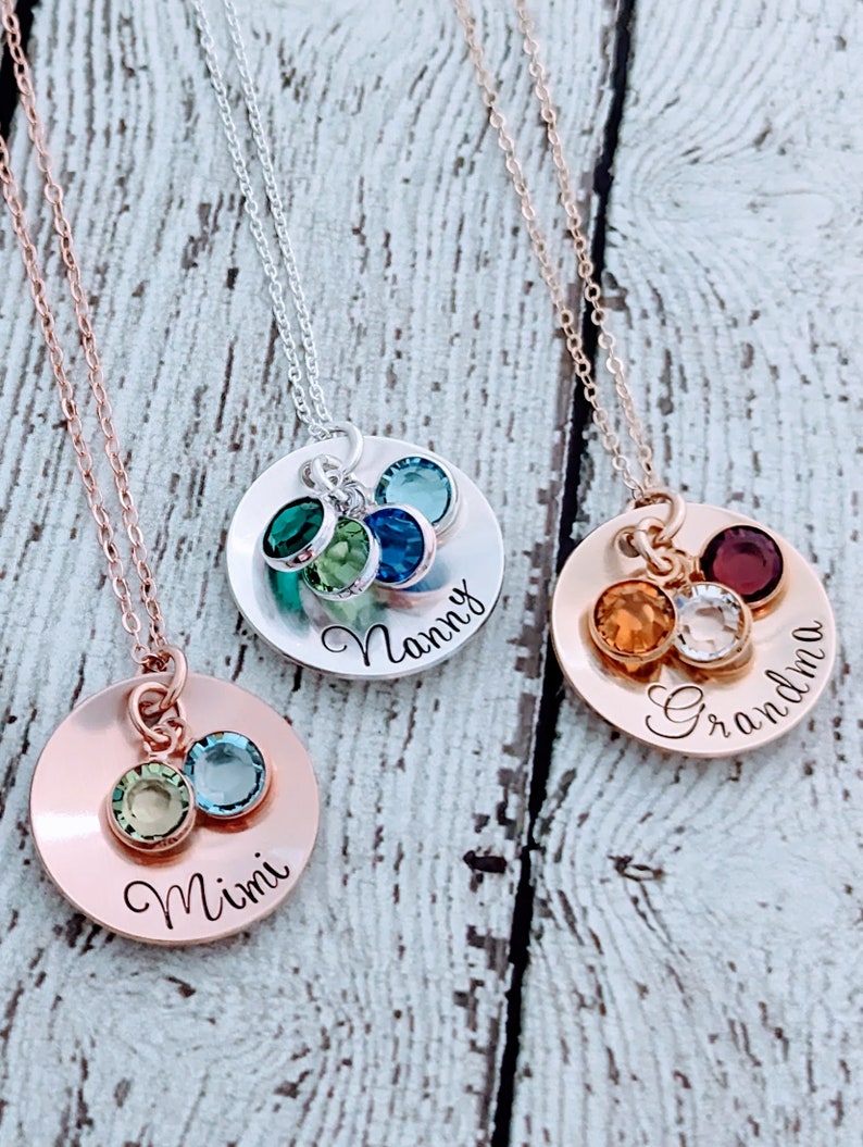 Grandmother Necklace, Birthstone Jewelry, Nana Necklace, Mother in Law Gift, Personalized Gifts, Birthstone Necklace, Mimi Gifts image 1