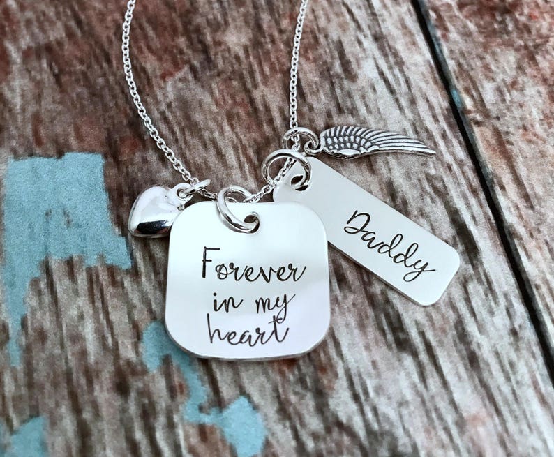 Memorial Necklace Forever in My Heart Memorial Jewelry - Etsy