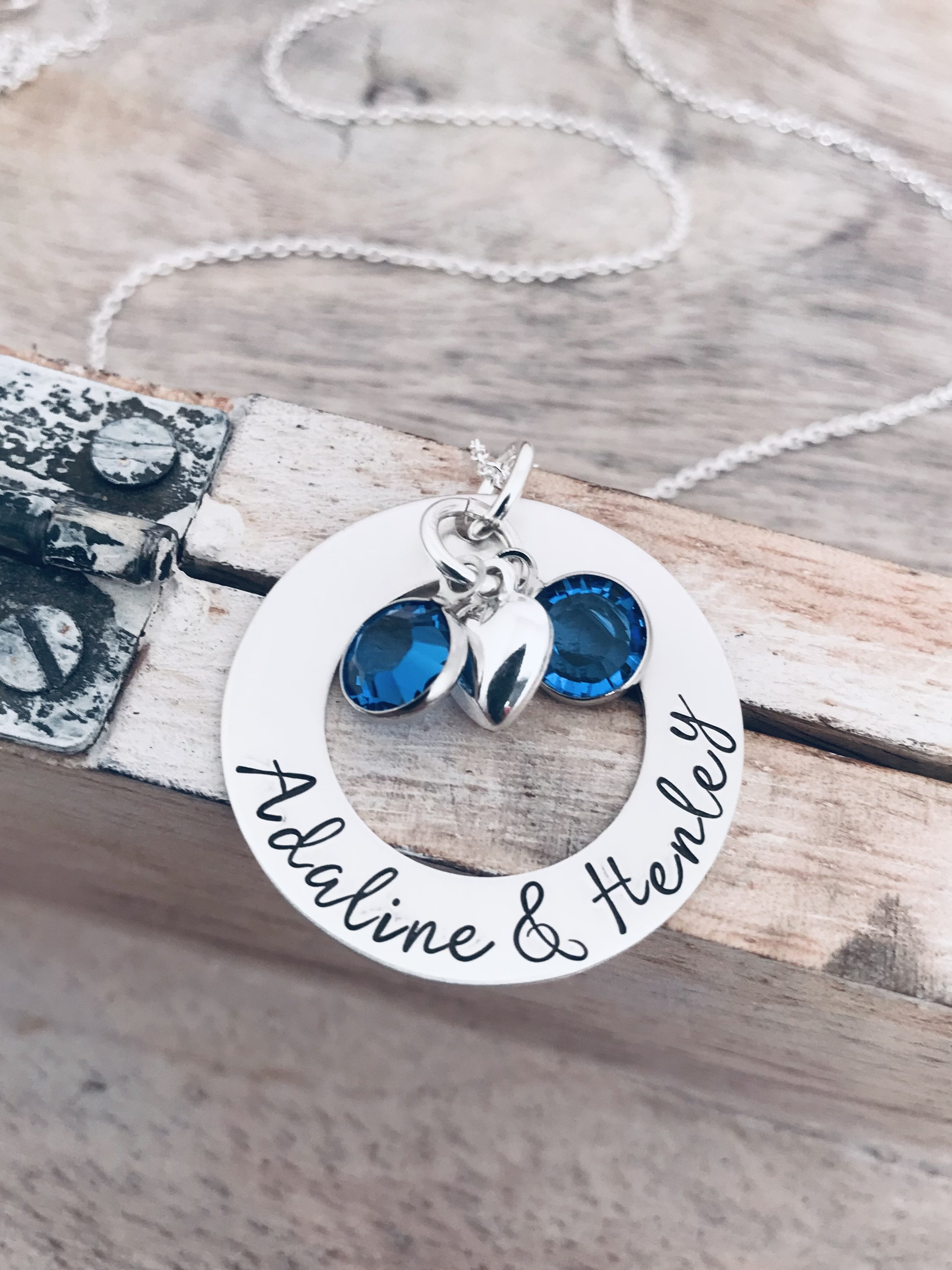 Twins Birthstone Necklace Mother of 