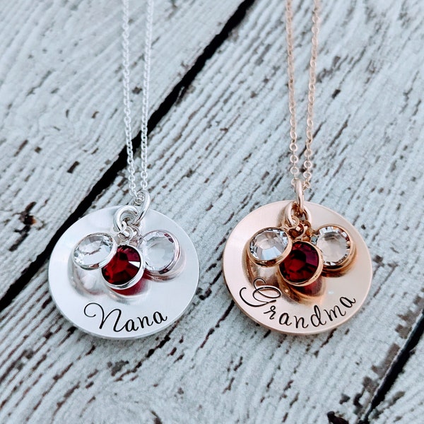 Birthstone Jewelry, Grandma Necklace, Personalized Nana Necklace, Birthstone Necklace for Grandma, Grandmother Gift