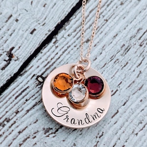 Grandma Necklace, Personalized Gift, Birthstone Necklace, Nana Necklace, Handmade Jewelry image 3
