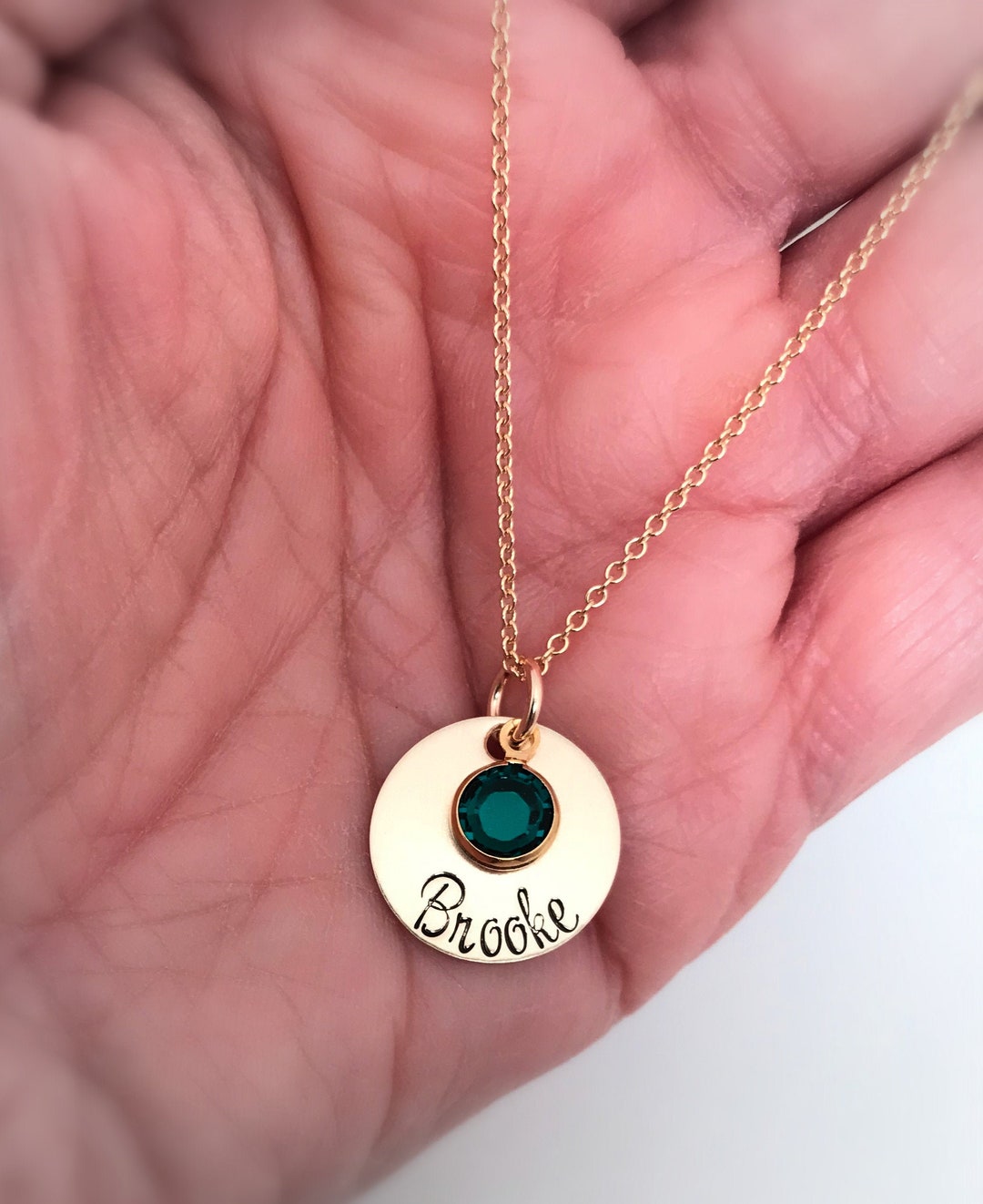 Mothers Day Gift, Birthstone Necklace for Mom, Push Present, Baby Name
