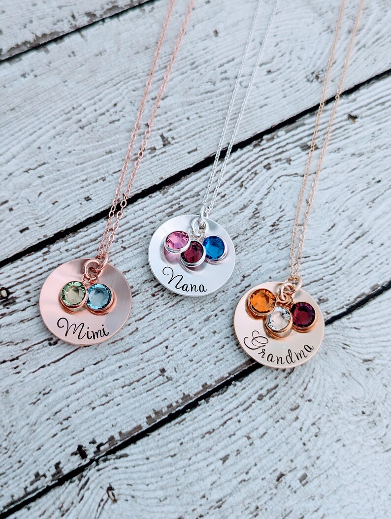 Grandma Necklace, Personalized Gift, Birthstone Necklace, Nana Necklace, Handmade Jewelry image 6