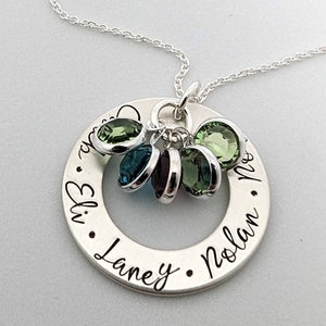 Family Birthstone Necklace, Personalized Gift, Custom Necklace for Mom image 4