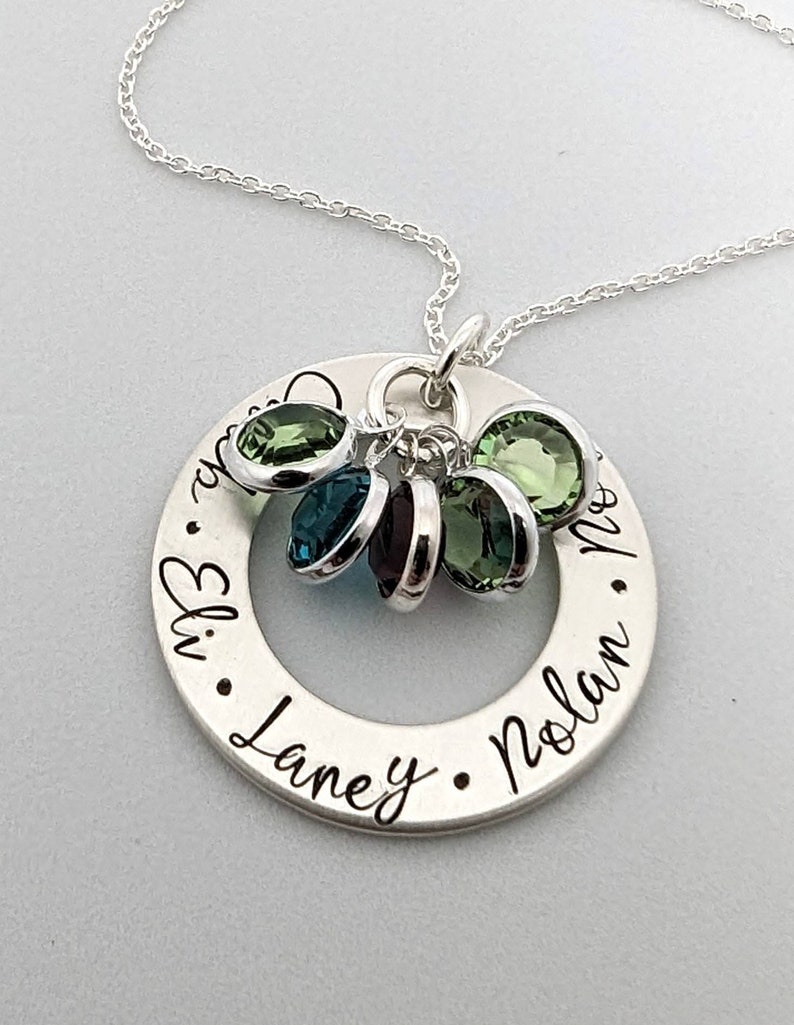 Family Birthstone Necklace, Personalized Gift, Custom Necklace for Mom image 4