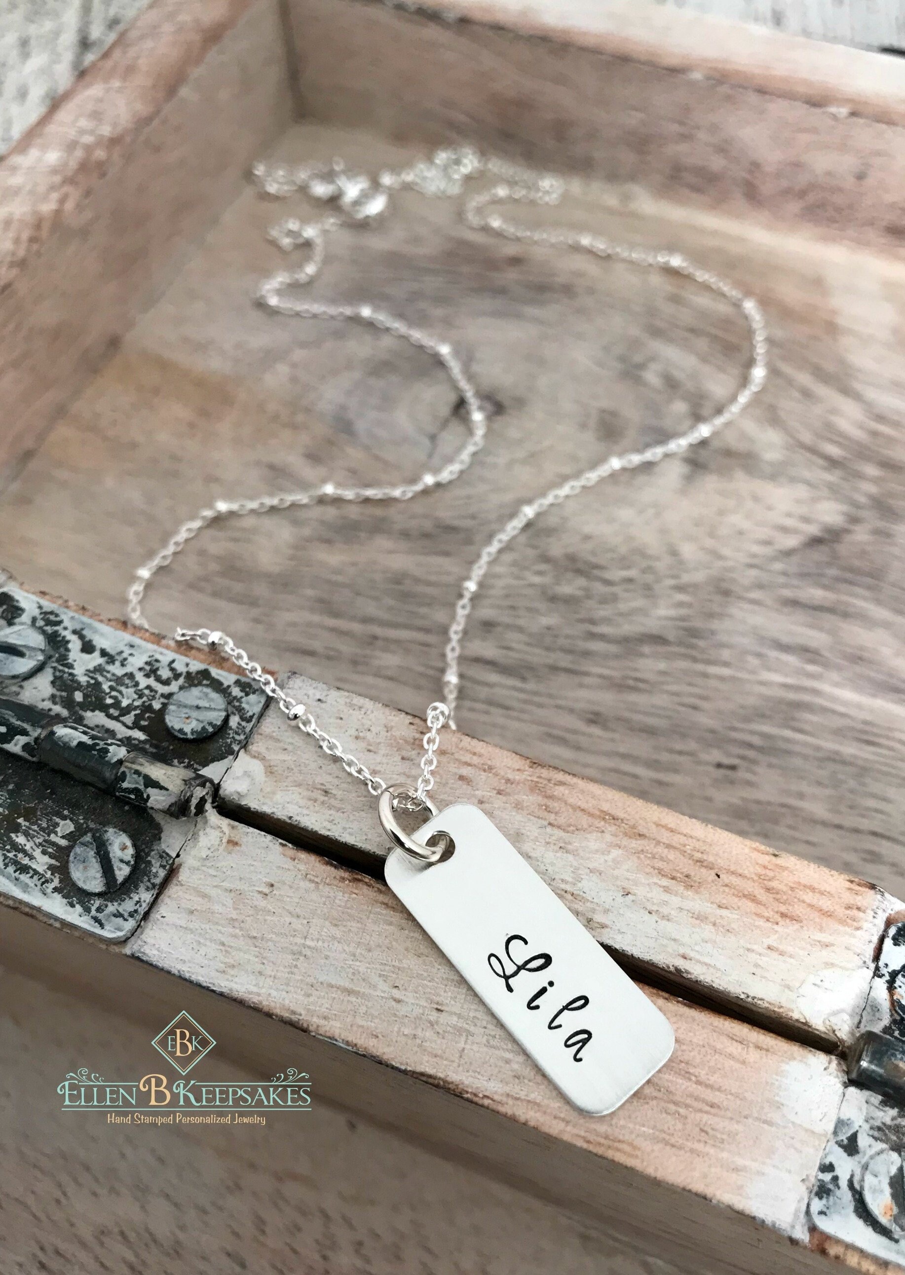 Name Tag Necklace Necklace with Name Personalized Necklace Etsy