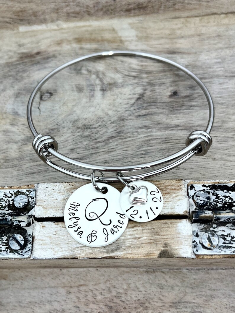 Bridal Shower Gift for Bride to Be Charm Bracelet for New Bride Gift for Wife Personalized Jewelry for Fiance Gift for Her image 2