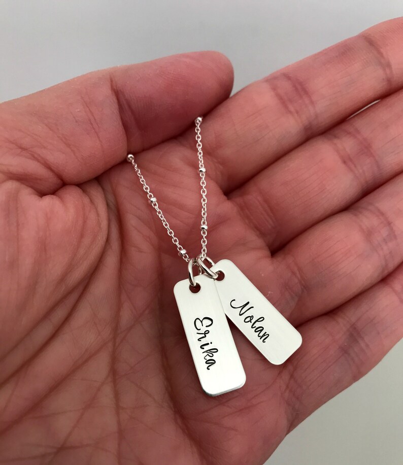 Name Tag Necklace Necklace With Name Personalized Necklace Etsy