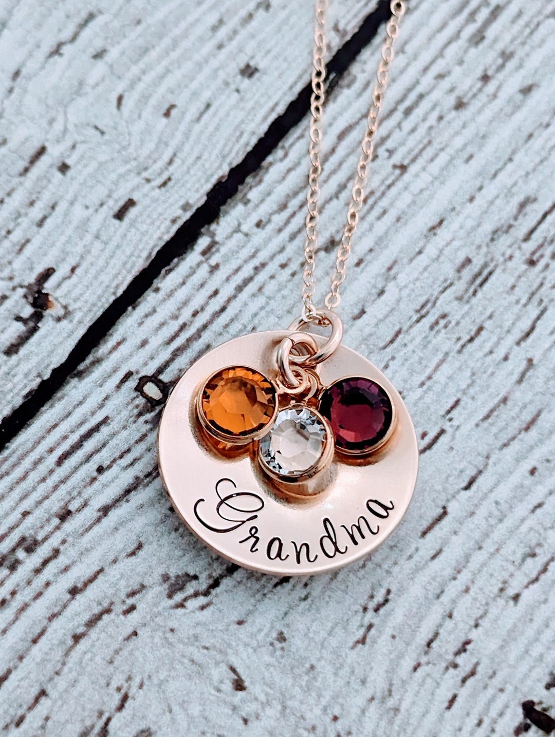 Birthstone Necklace for Mom, Personalized Grandma Necklace, Gift for ...