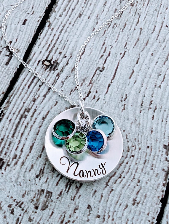 Personalized Christmas Gift, Grandmother Nana Necklace, Grandma's  Blessings, Mom Silver Necklace, Birthstone Necklace, Grandma Jewelry,