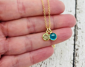 Birthstone Necklace for Mom, Personalized Gifts, Family Necklace