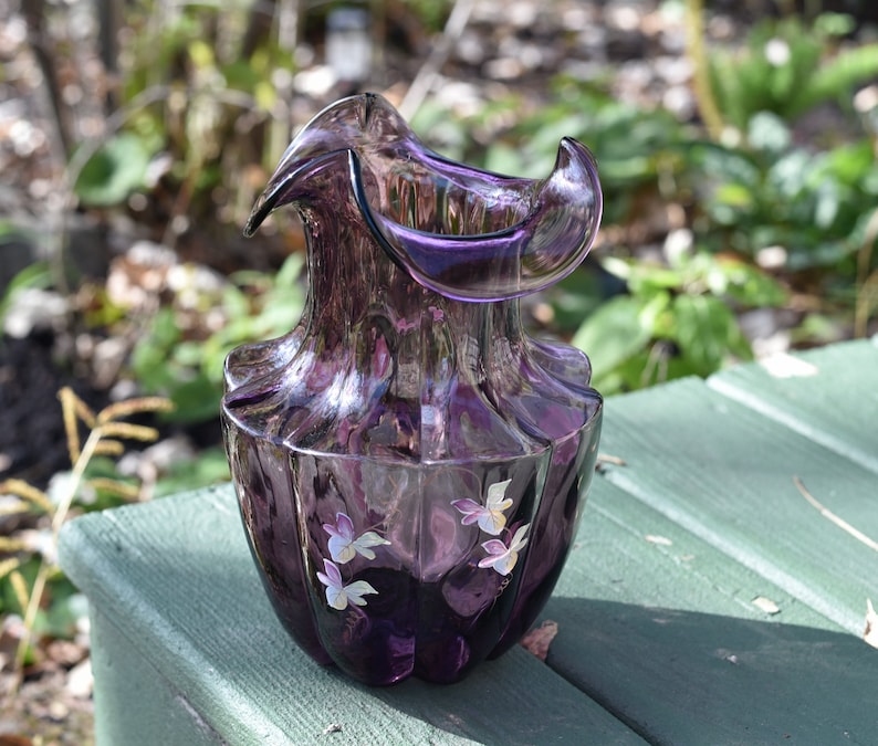 Eb4169 FENTON Purple Amethyst LARGE Vase from 1993 Etsy