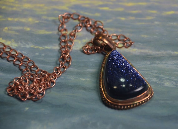 Gorgeous Stunning Necklace Copper and Shimmery Bl… - image 10