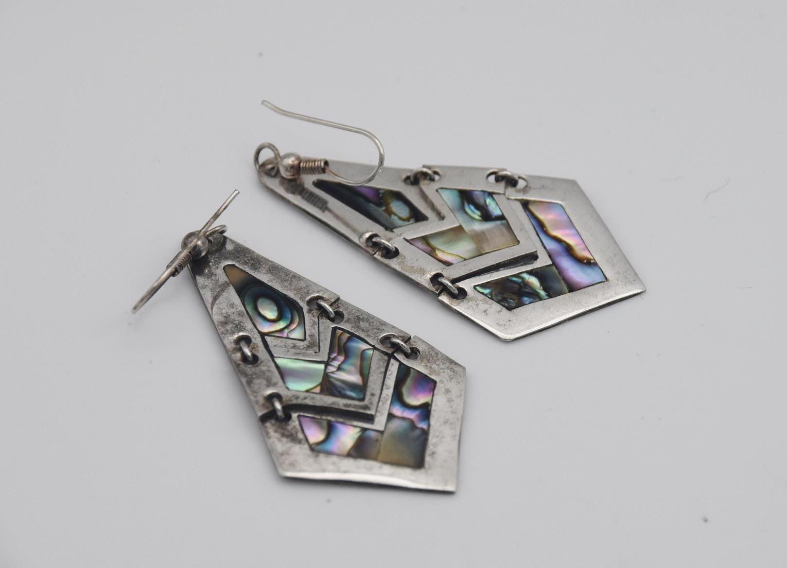 Sterling Abalone Mexican Earrings - Etsy Sterling Abalone Mexican Earrings - Etsy