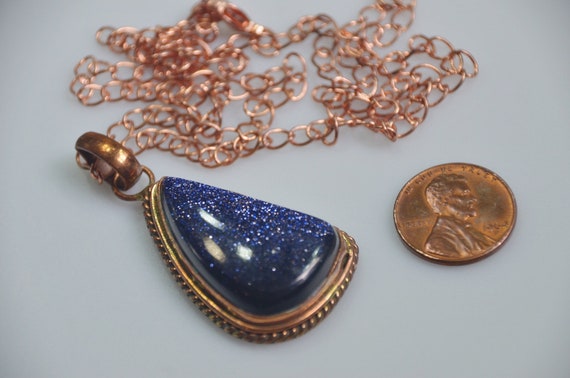 Gorgeous Stunning Necklace Copper and Shimmery Bl… - image 4