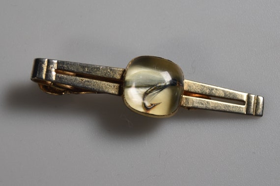 Tie Clasp ANSON Fly Fishing Lucite Tie Clip Vintage 1950s Jb28-08 