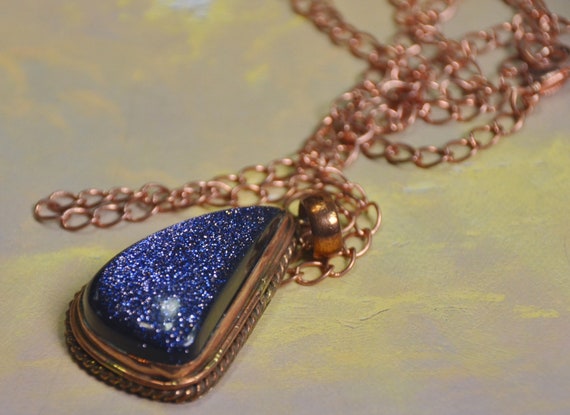 Gorgeous Stunning Necklace Copper and Shimmery Bl… - image 5