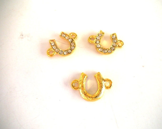 Gold Tone Horseshoe Connectors Quantity Three 3 Supplies Etsy