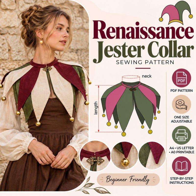 Pattern For Renaissance Hood Period Clown Costume - Etsy
