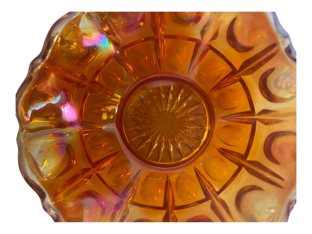 Iridescent Orange Carnival Glass - Etsy