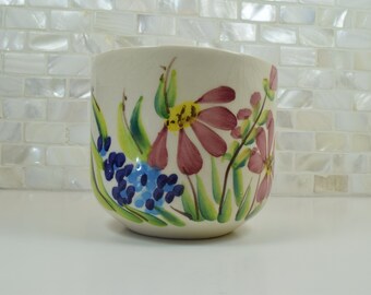 Hand-painted Floral Ceramic Cup Candle