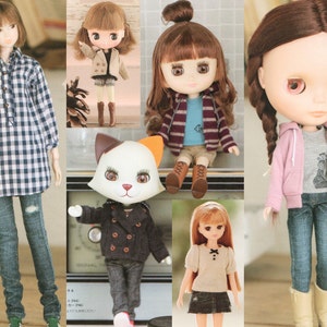 Sewing pattern lot for Blythe, Momoko, Odeco, Middie, BJD