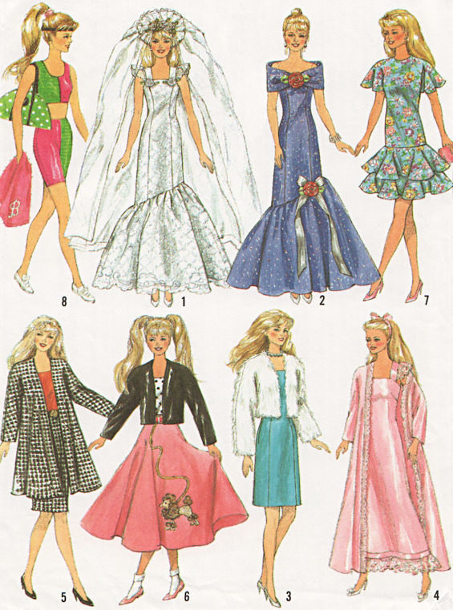 Barbie Doll Sewing Pattern 9334 Etsy