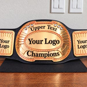 Custom Intercontinental Championship Belt, Personalized Logo, Brass Plates, Cowhide Leather, Gold Finish