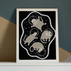 Space Possum Cross Stitch Pattern