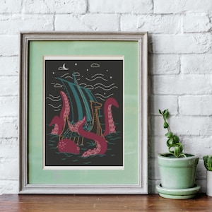 The Kraken's Destruction Cross Stitch Pattern