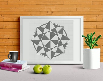 Black and White Optical Illusion Cross Stitch