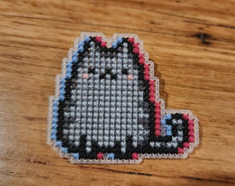 Pusheen Cross Stitched Pin