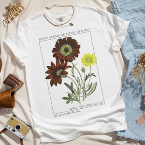Who&#39;s Afraid of Little Old Me Botanical T-Shirt, Concert Crewneck, Comfort Colors 1717, Gifts for Her